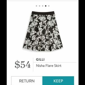 Gilli Nisha Flare Skirt, black&white- from Stitch Fix